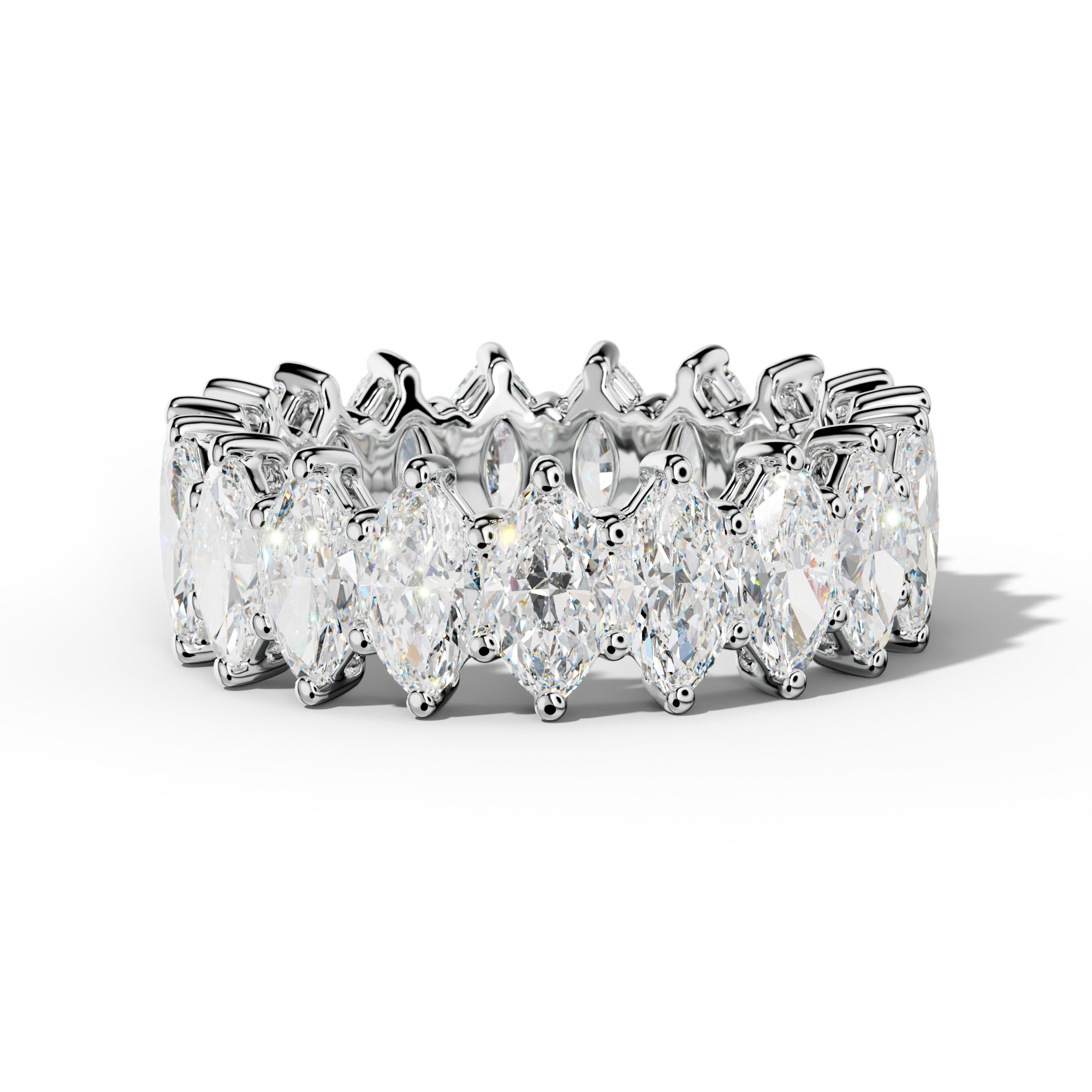 5.0 Carat Marquise Diamond Eternity Band Shared Prong