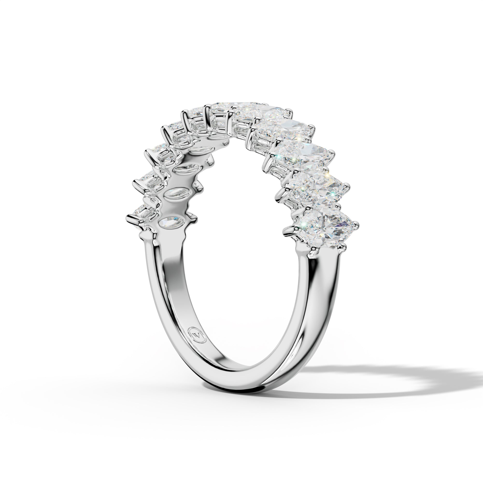 2.0 Carat Marquise Diamond Half Eternity Anniversary Band