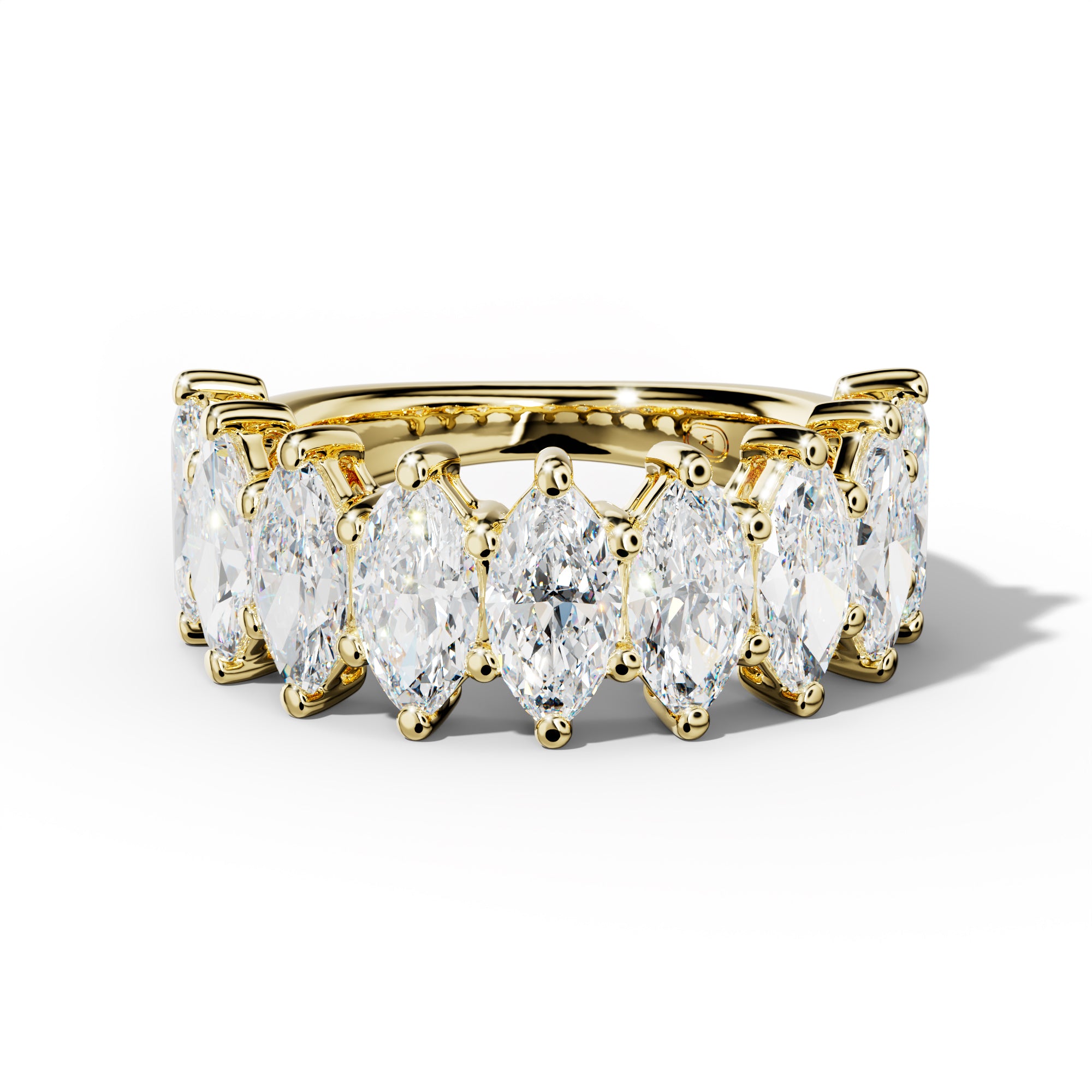 4.0 Carat Marquise Diamond Half Eternity Anniversary Band