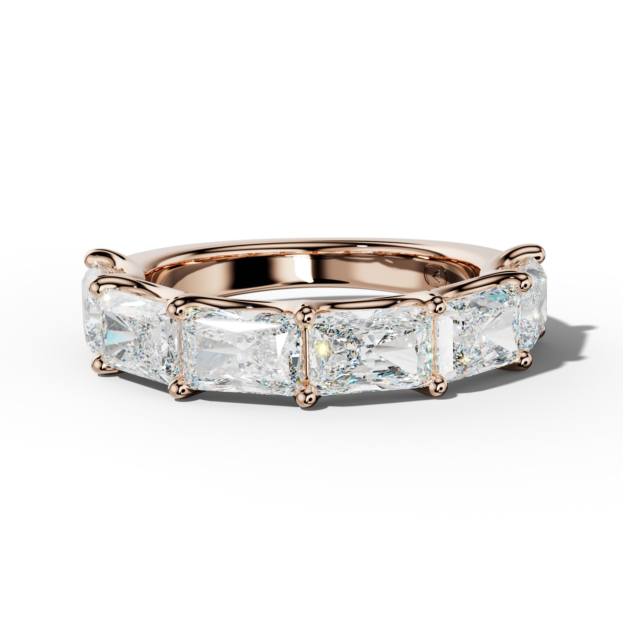 4.0 Carat East West Radiant Diamond Half Anniversary Band U Prong