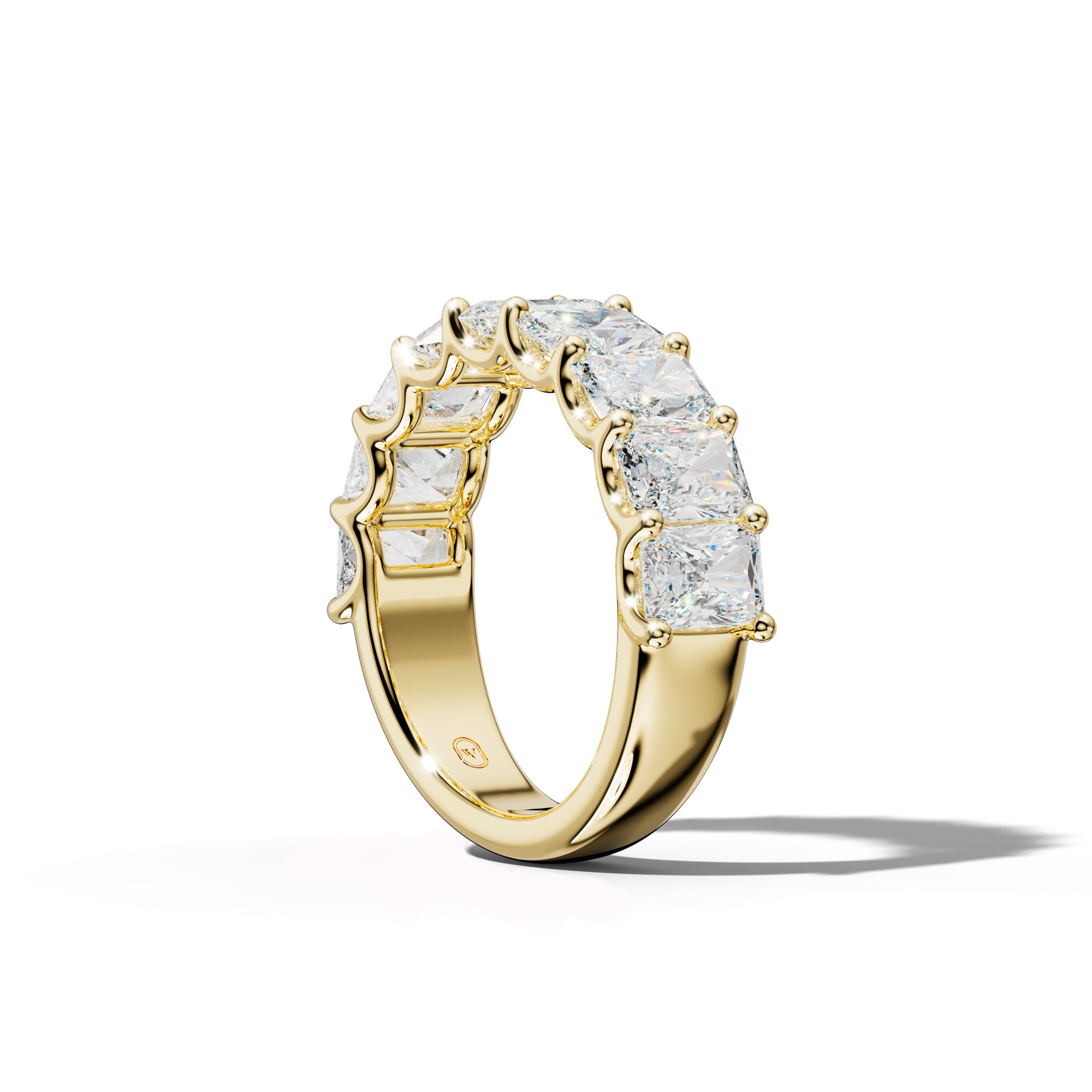 4.0 Carat Radiant Diamond Half Anniversary Band U Prong