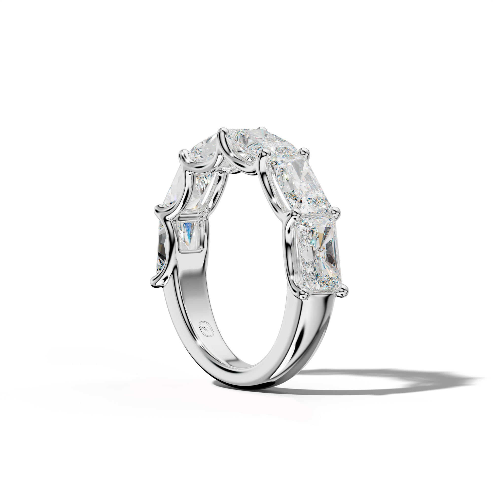 4.0 Carat East West Radiant Diamond Half Anniversary Band U Prong