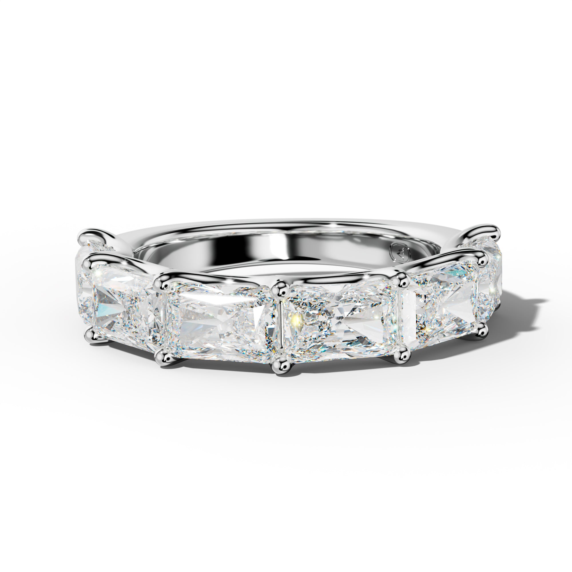4.0 Carat East West Radiant Diamond Half Anniversary Band U Prong