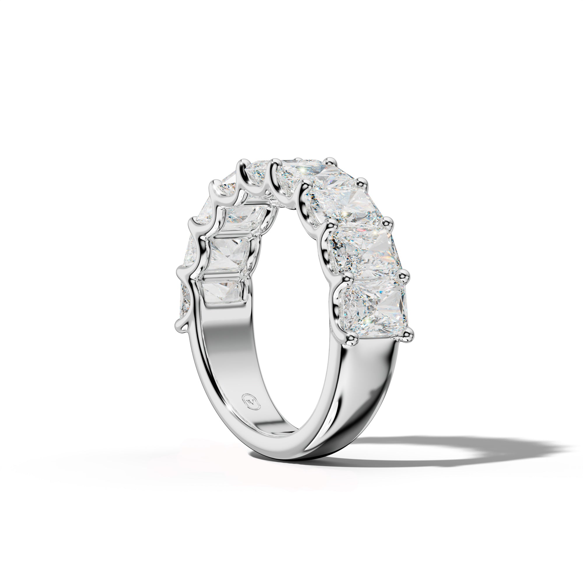 4.0 Carat Radiant Diamond Half Anniversary Band U Prong