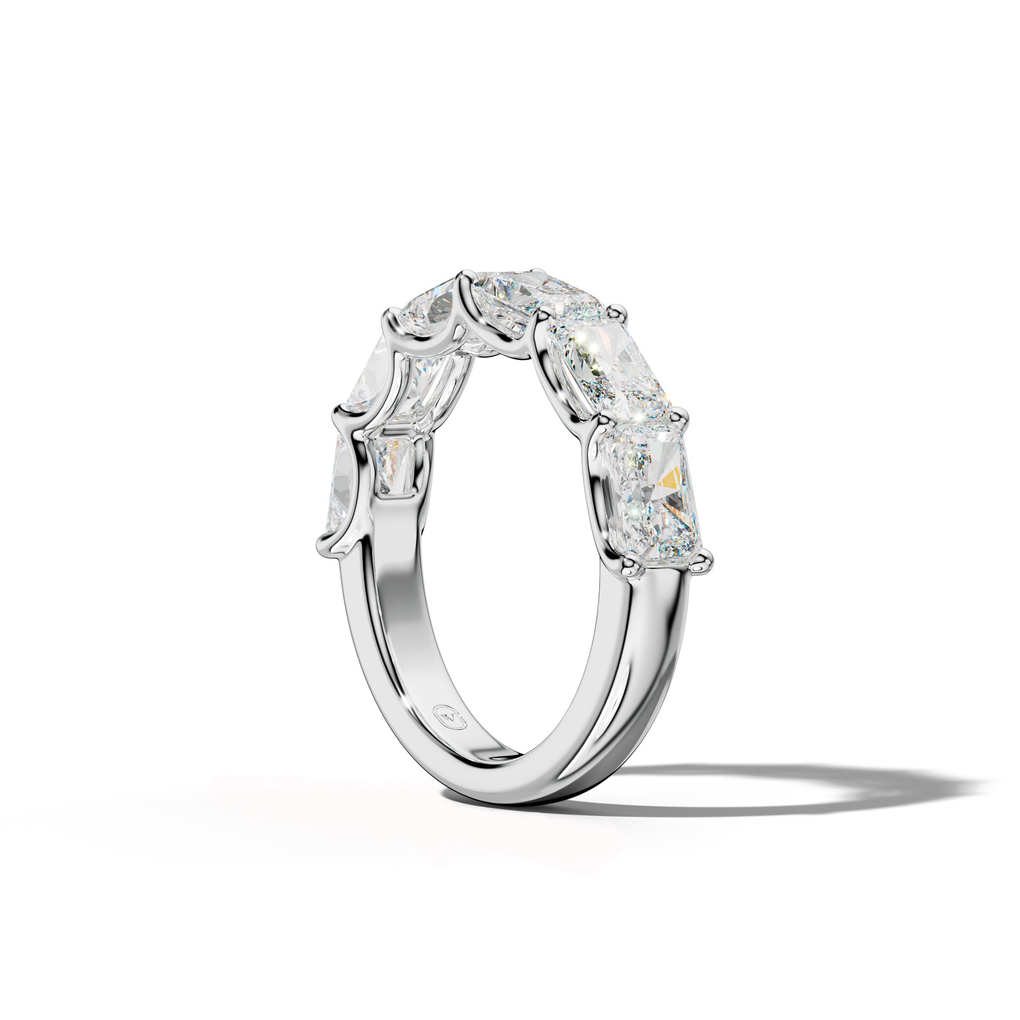 3.0 Carat East West Radiant Diamond Half Anniversary Band U Prong