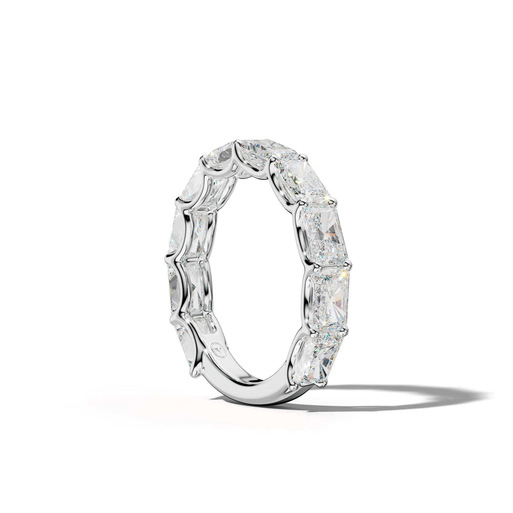 4.0 Carat East West Radiant Diamond 3/4 Anniversary Band U Prong