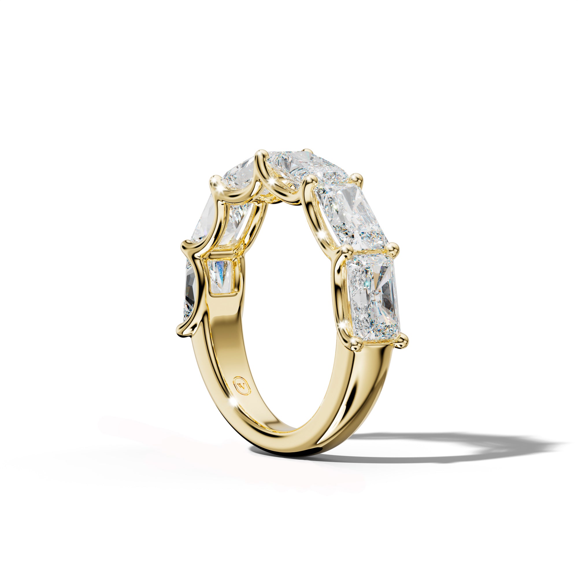 4.0 Carat East West Radiant Diamond Half Anniversary Band U Prong