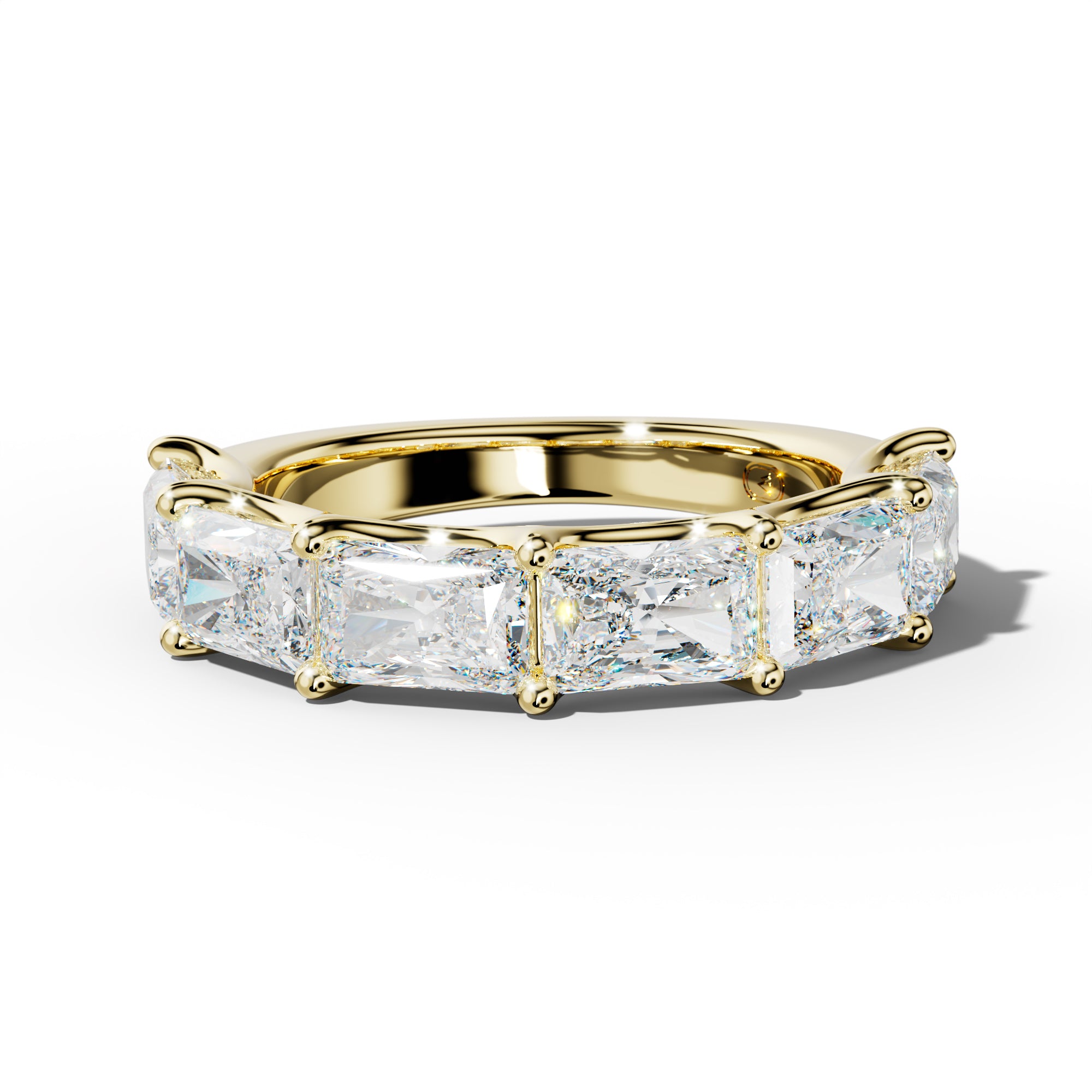 4.0 Carat East West Radiant Diamond Half Anniversary Band U Prong