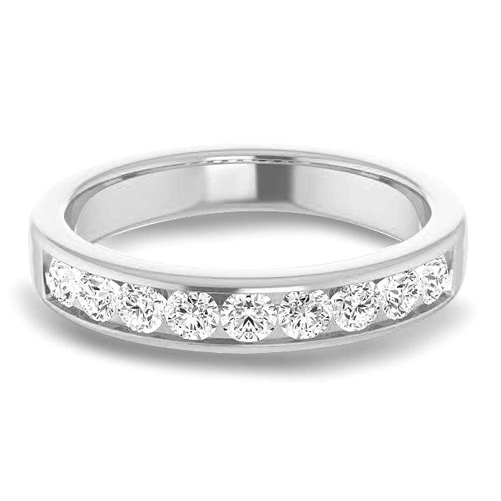 Classic 1.0 ctw Channel Set Round Diamond Men's Band-VIRABYANI