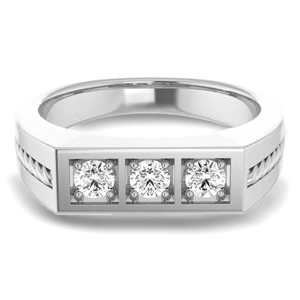 0.50 ctw Round Diamond Rope Design Men's Ring-VIRABYANI