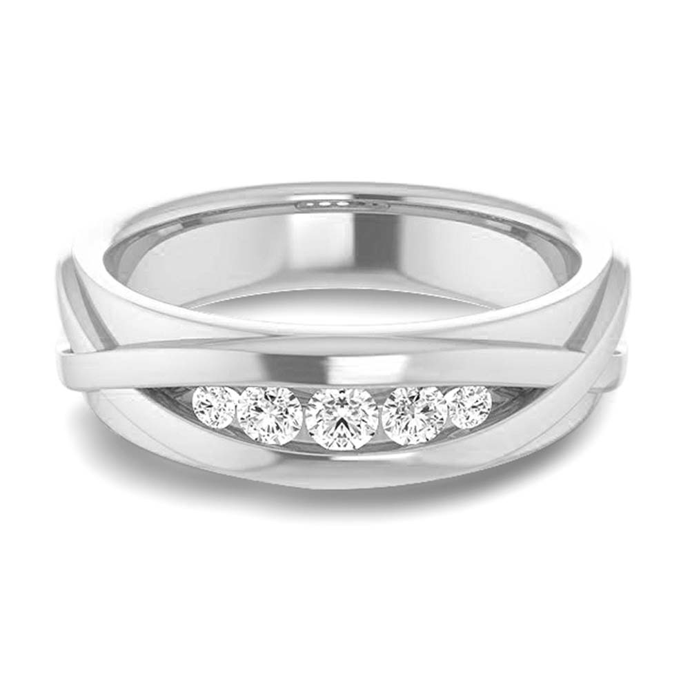 0.33 ctw Channel Set Round Diamond Men's Ring-VIRABYANI