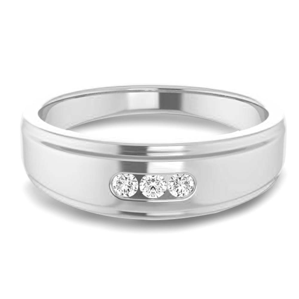 3 Stone Men's Diamond Ring-VIRABYANI