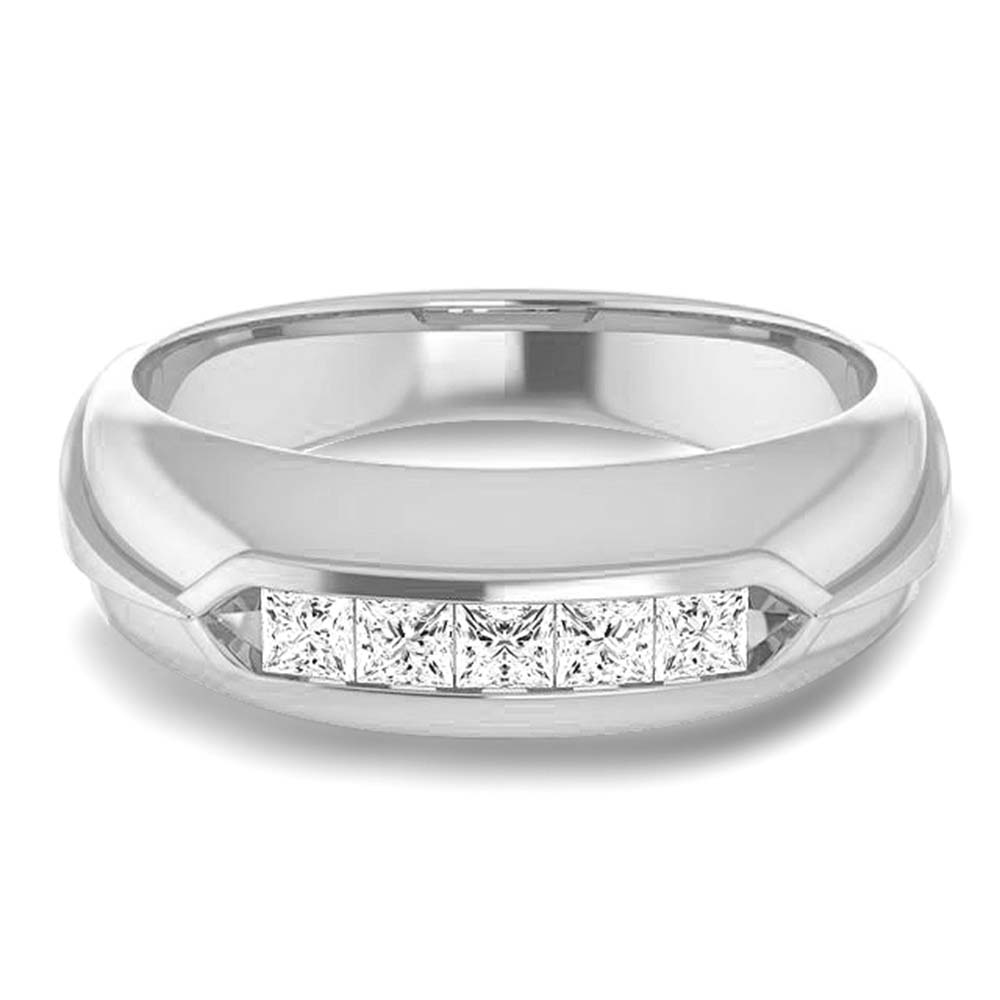 0.50 ctw Channel Set Princess Diamond Men's Ring Success-VIRABYANI