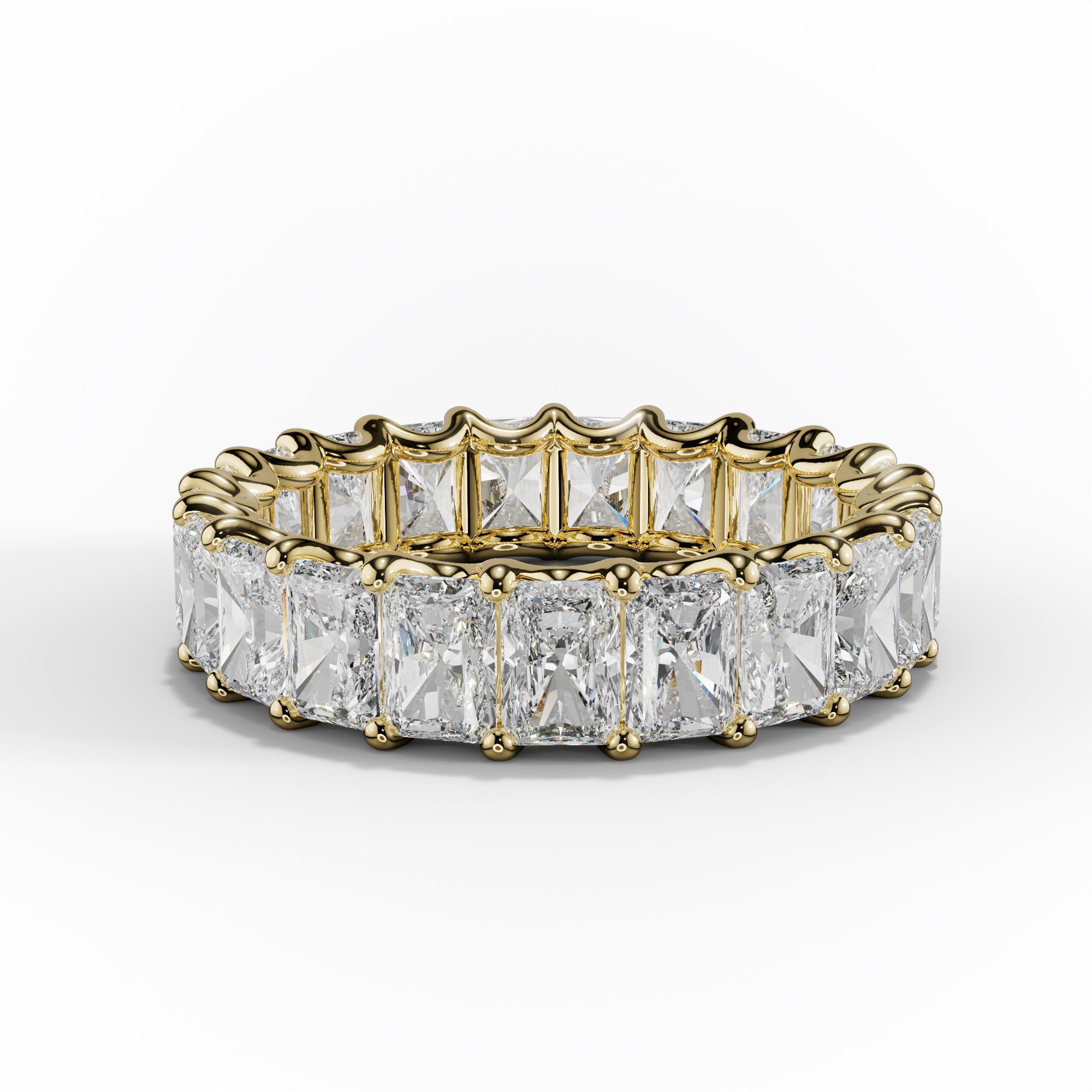 5.0 Carat Radiant Cut Diamond Eternity Band Shared Prong