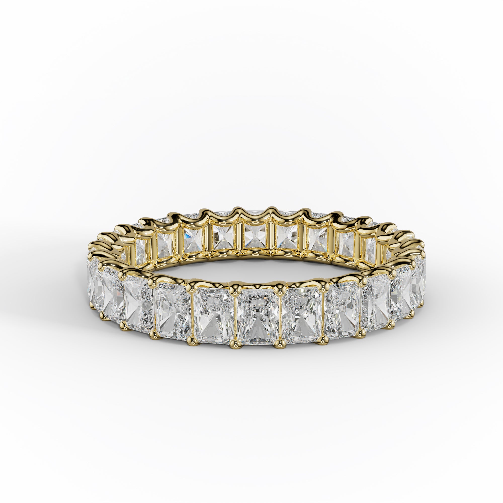 3.0 Carat Radiant Cut Diamond Eternity Band Shared Prong