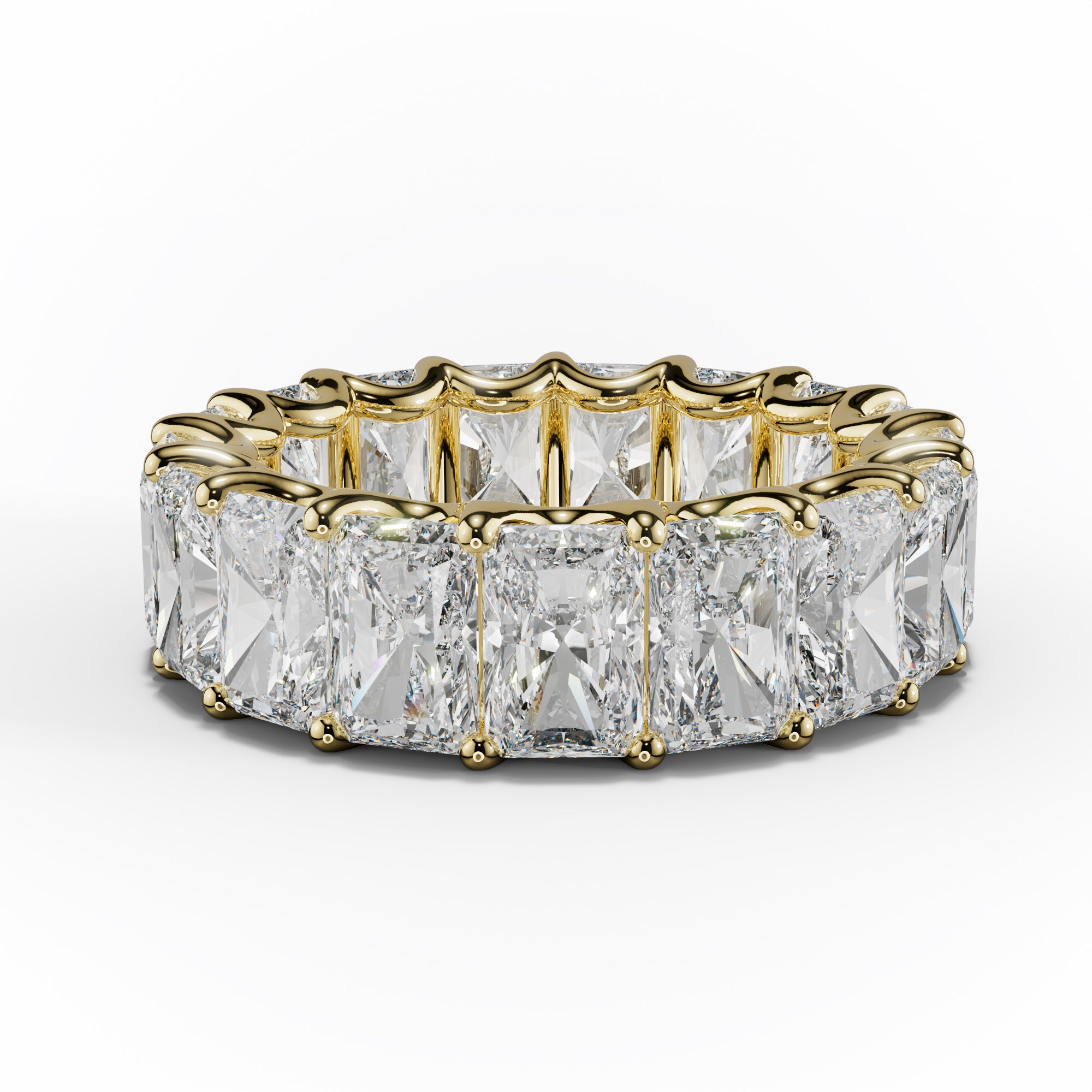 11.0 Carat Radiant Cut Diamond Eternity Band Shared Prong