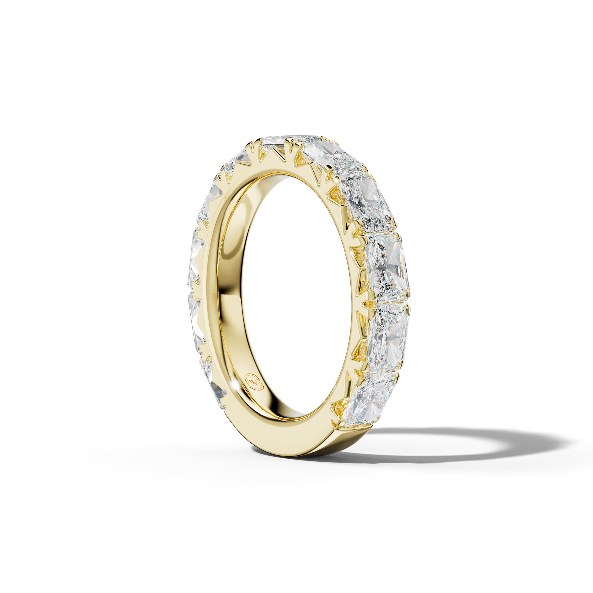 4.0 Carat East West Radiant Diamond French Pave 3/4 Anniversary Band