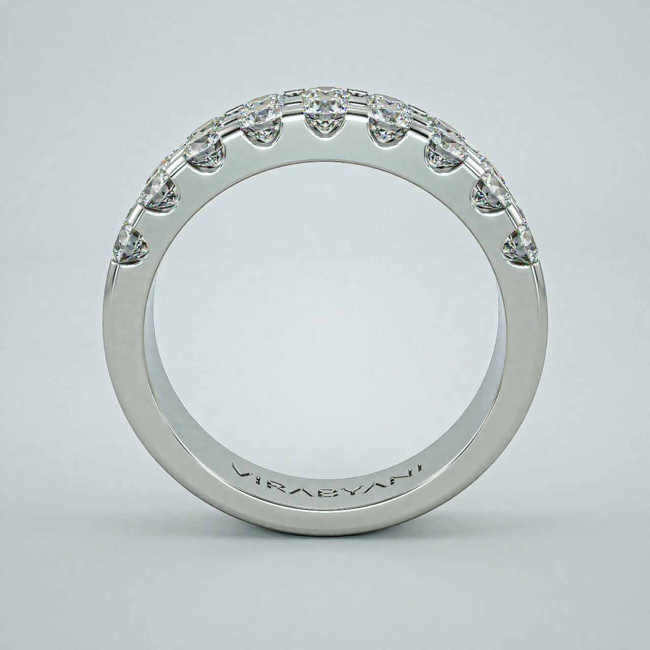 2.00 ct. Round Diamond Wedding Band Double Row Anniversary Ring-VIRABYANI