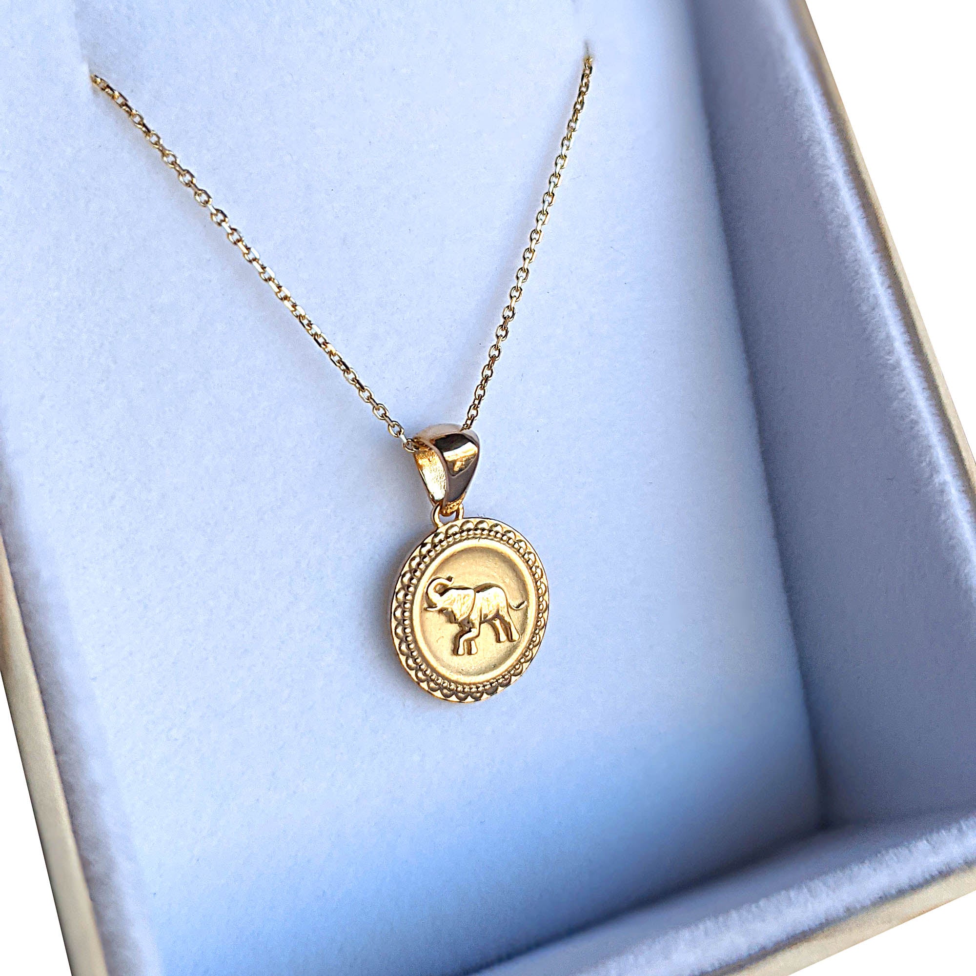 Elephant Necklace in 14K/18K White, Yellow, Rose Gold & Platinum-VIRABYANI