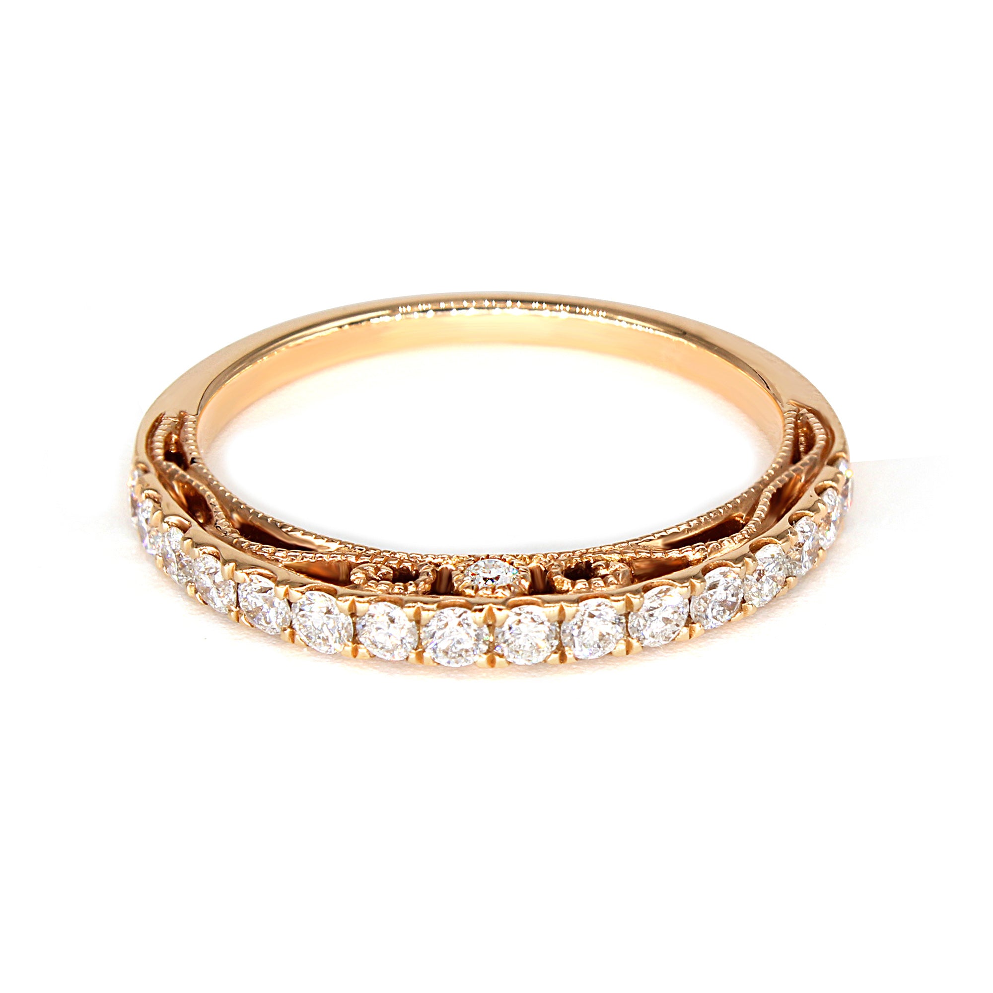 Vintage Inspired 0.50 ct. Diamond Band With Accent Milgrain-VIRABYANI