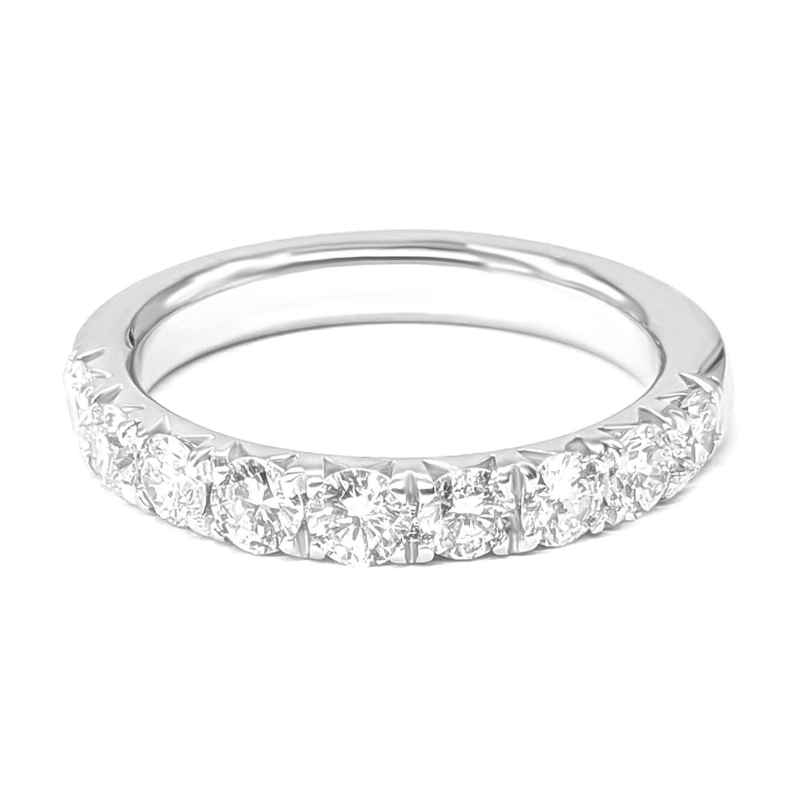 French Pave 1.0 ct. Diamond Wedding Band-in 14K/18K White, Yellow, Rose Gold and Platinum - Christmas Jewelry Gift -VIRABYANI