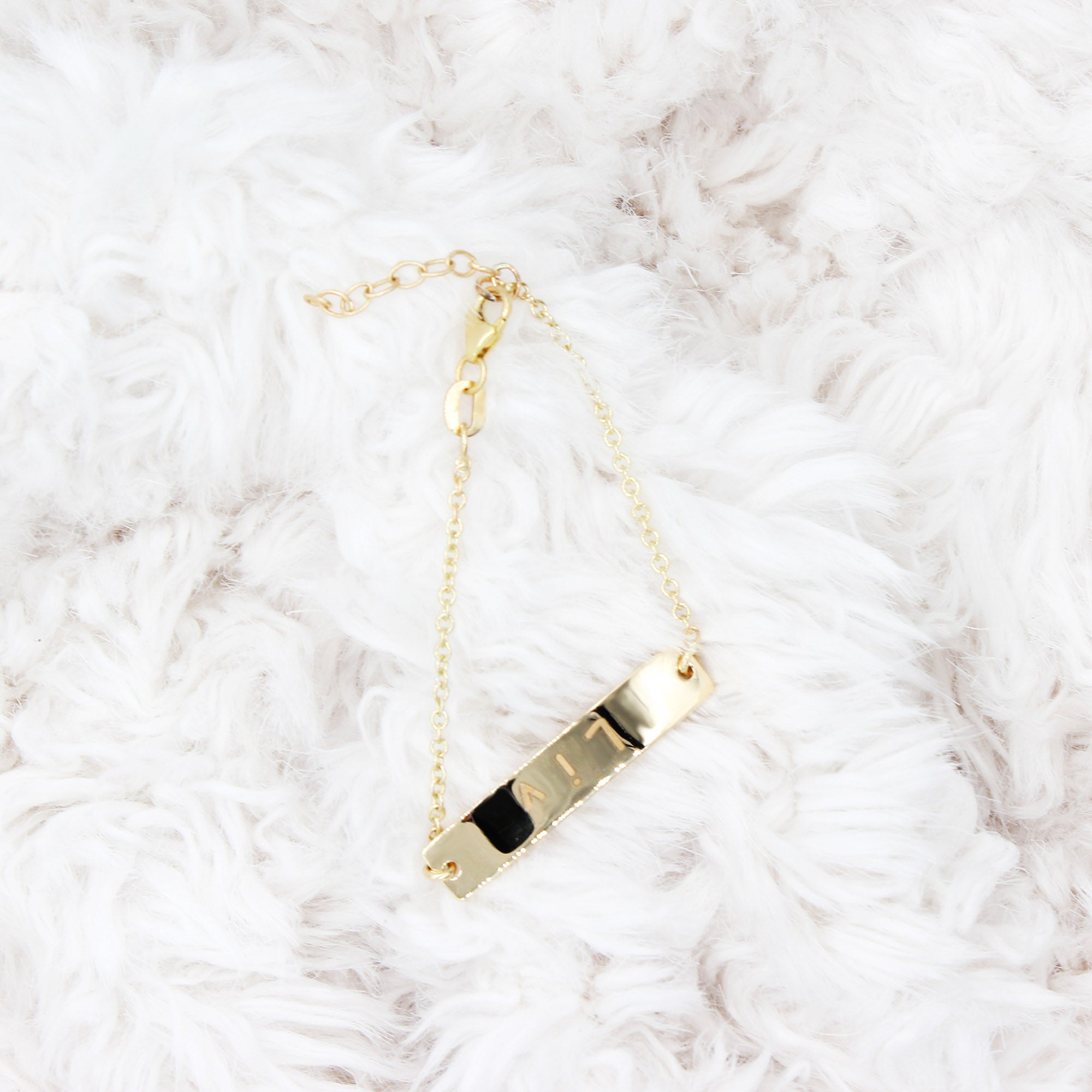 14K Solid Gold Personalized Name Baby Bracelet-VIRABYANI