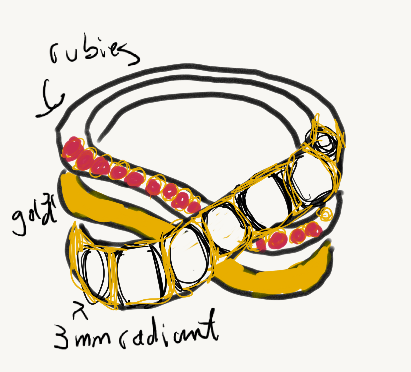 Final Payment $1,375 of Balance $1,375 / Radiant Diamond and Ruby Custom Design Ring-VIRABYANI