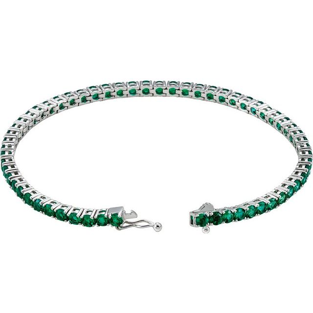 7.30 ct. Genuine Emerald Tennis Bracelet 7.25 inches-VIRABYANI