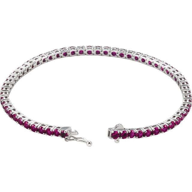 7.57 ct. Genuine Ruby Tennis Bracelet Four Prong Design-VIRABYANI