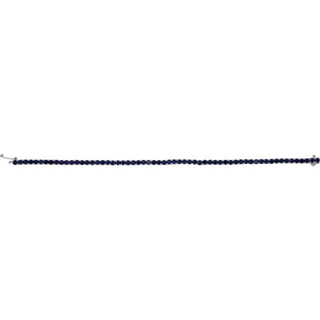 7.70 ct. Genuine Blue Sapphire Tennis Bracelet 3 mm-VIRABYANI