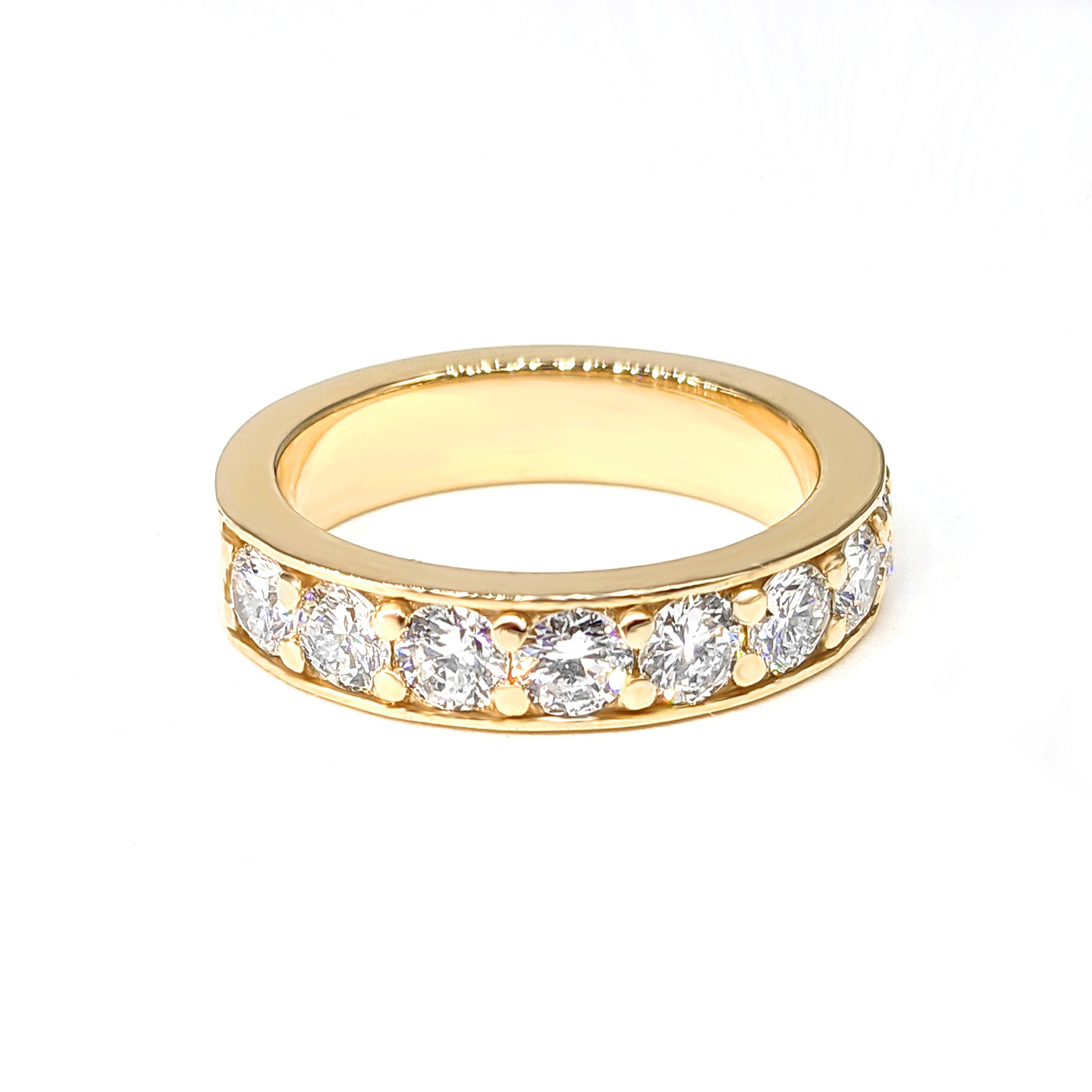 0.80 ct. Round Diamond Pave - Channel Wedding Band-VIRABYANI