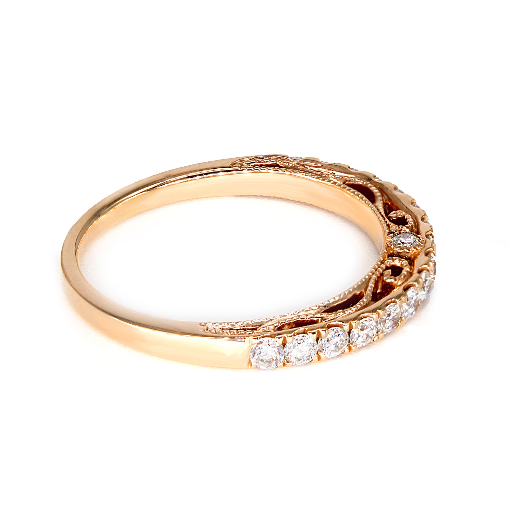 Vintage Inspired 0.50 ct. Diamond Band With Accent Milgrain-VIRABYANI