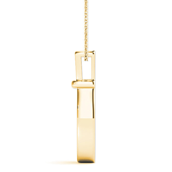 Channel Set 0.50 ctw Round Diamond Three Stone Necklace Pendant-VIRABYANI