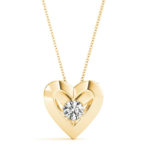 Diamond in Hearth Solitaire Necklace Pendant-VIRABYANI