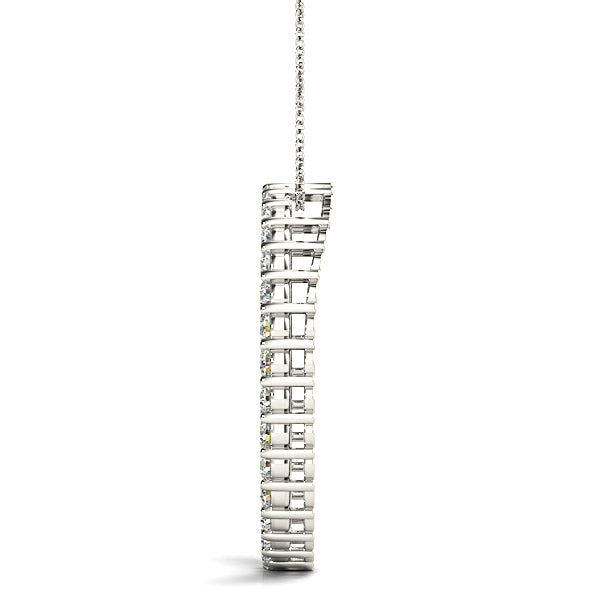 1.02 ctw Diamond Circle Necklace Pendant Shared Prong Set-VIRABYANI