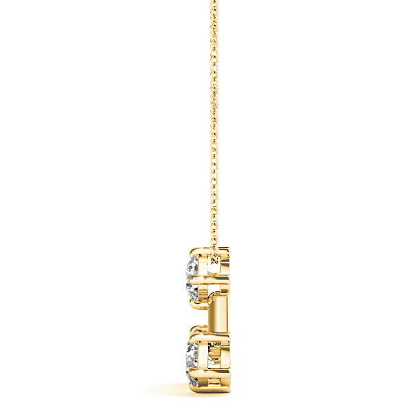 1.00 ctw Round Diamond Three Stone Necklace Pendant-in 14K/18K White, Yellow, Rose Gold and Platinum - Christmas Jewelry Gift -VIRABYANI