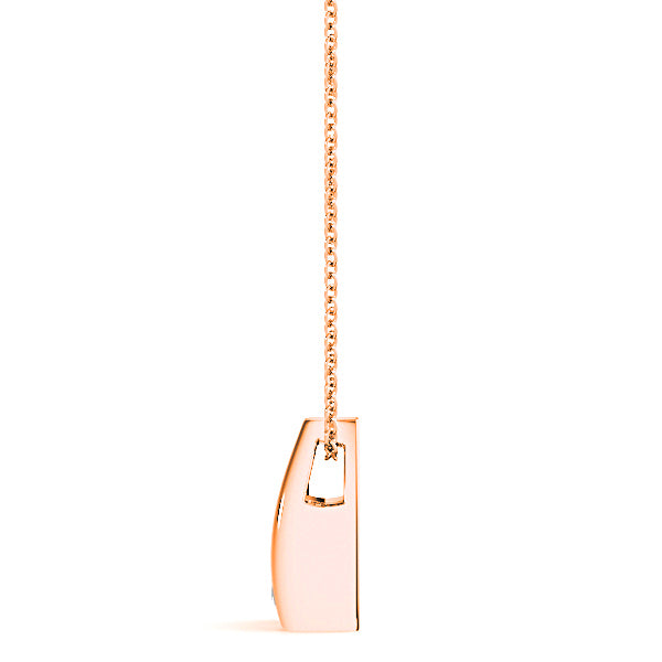 Hug Bezel Set Round Diamond Solitaire Necklace Pendant-VIRABYANI