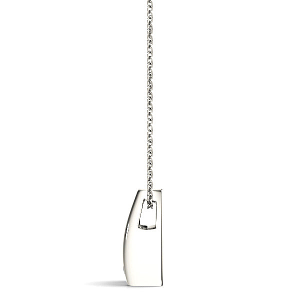 Hug Bezel Set Round Diamond Solitaire Necklace Pendant-VIRABYANI