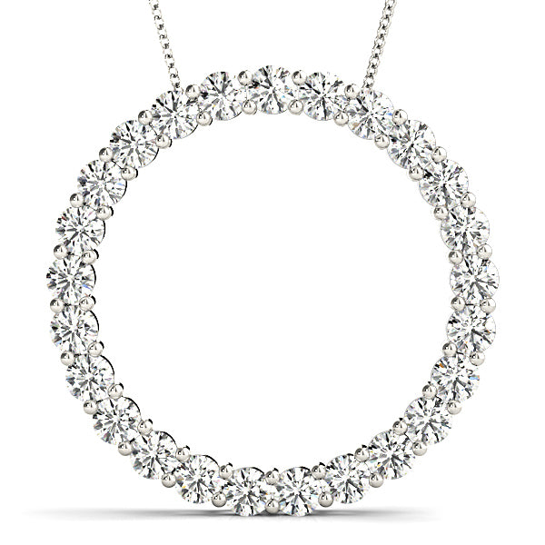 2.0 ctw Diamond Circle Necklace Pendant Shared Prong Set-VIRABYANI
