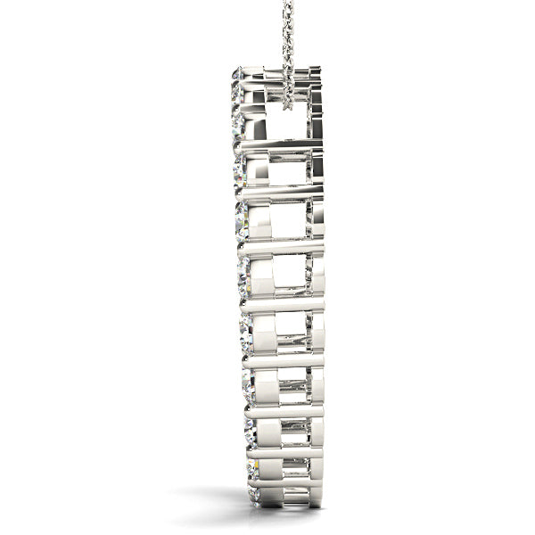 2.0 ctw Diamond Circle Necklace Pendant Shared Prong Set-VIRABYANI