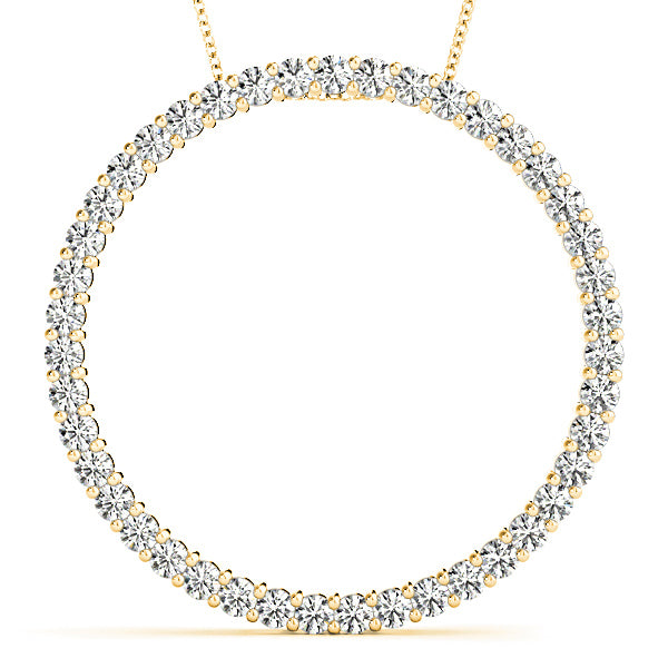 1.29 ctw Diamond Circle Necklace Pendant Shared Prong Set-VIRABYANI