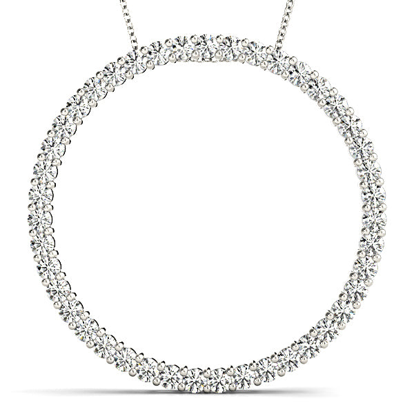 1.29 ctw Diamond Circle Necklace Pendant Shared Prong Set-VIRABYANI