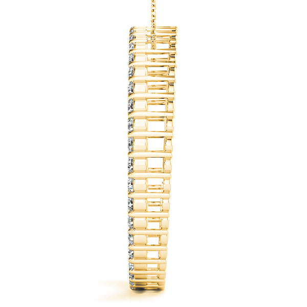 1.29 ctw Diamond Circle Necklace Pendant Shared Prong Set-in 14K/18K White, Yellow, Rose Gold and Platinum - Christmas Jewelry Gift -VIRABYANI