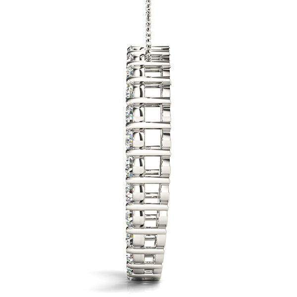 1.26 ctw Diamond Circle Necklace Pendant Shared Prong Set-VIRABYANI