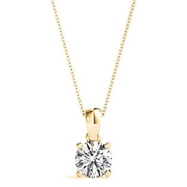 Trellis Setting Round Diamond Solitaire Necklace Pendant-VIRABYANI