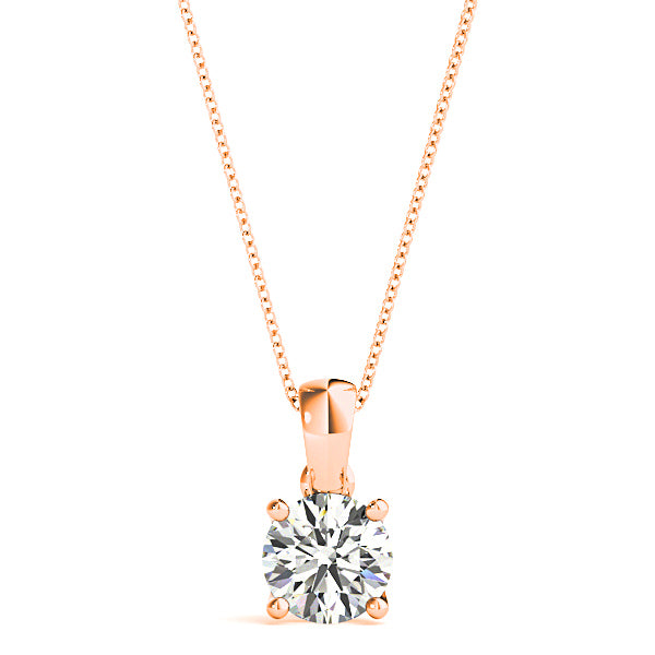 Trellis Setting Round Diamond Solitaire Necklace Pendant-VIRABYANI