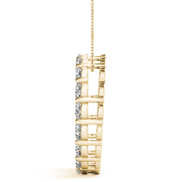 3.06 ctw Diamond Circle Necklace Pendant Shared Prong Set-VIRABYANI