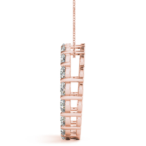 3.06 ctw Diamond Circle Necklace Pendant Shared Prong Set-VIRABYANI