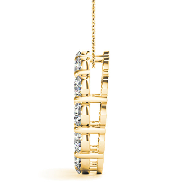 3.0 ctw Diamond Circle Necklace Pendant Shared Prong Set-VIRABYANI