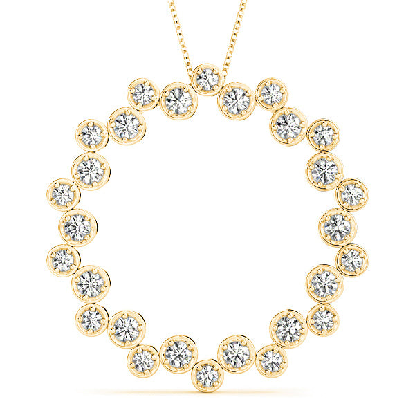 1.00 ctw Diamond Circle Necklace Pendant-VIRABYANI